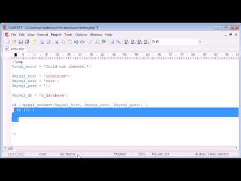 Beginner PHP Tutorial – 114 – Connecting to a Server and Database Part 2